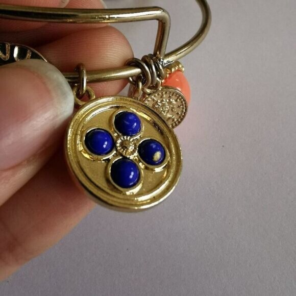 Graziano Gold Charm Bracelet Turquoise Orange Bangle - Picture 6 of 7